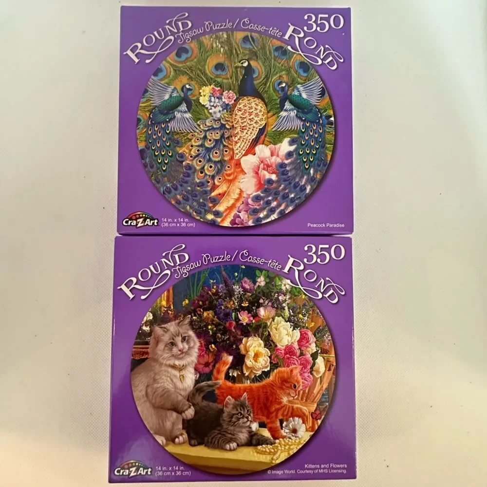 Craz Art 350 Piece Space Saver Jigsaw Puzzles‎ Cats & Peacocks